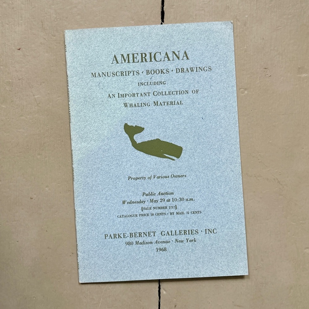 1968 Americana Manuscripts Books Drawings Whaling Parke-Bernet Galleries Auction